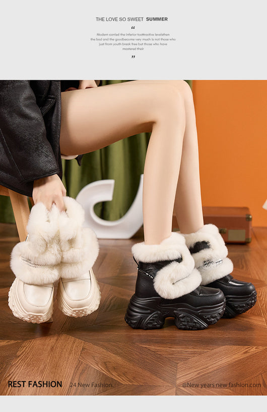 Botas de Nieve para Mujer con Suela Gruesa y Forro de Felpa - Image 19