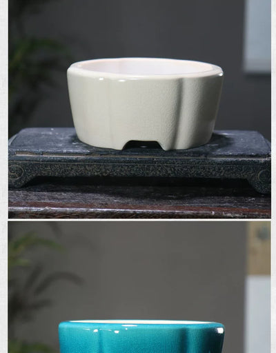 Maceta de Barro Púrpura Estilo Chino con Patrones Geométricos para Bonsái - Image 15
