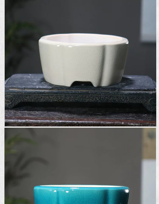 Maceta de Barro Púrpura Estilo Chino con Patrones Geométricos para Bonsái - Image 15