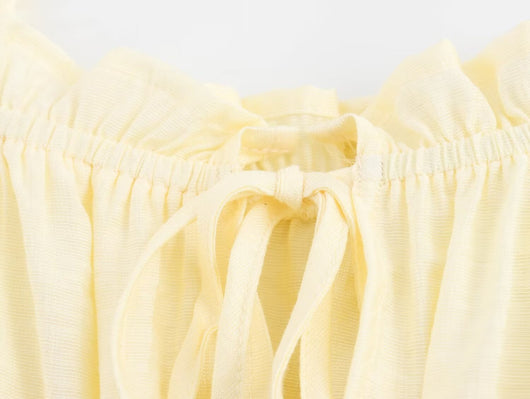 Blusa Ajustada Estilo Europeo Amarilla sin Mangas - Image 18