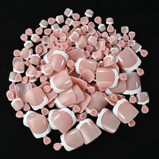 Uñas Postizas Cuadradas Cortas - 120 Piezas Francesas Blanco Premium - Image 28
