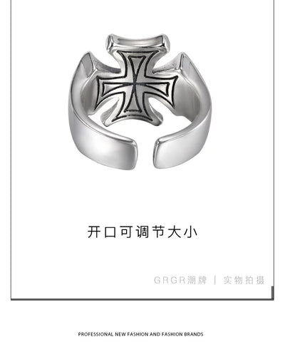 Anillo de Plata Esterlina 925 con Cruz Desgastada - Image 13