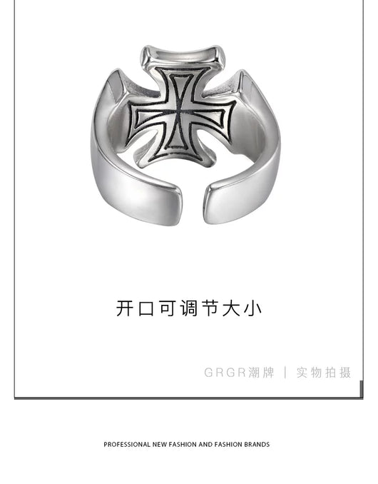 Anillo de Plata Esterlina 925 con Cruz Desgastada - Image 13