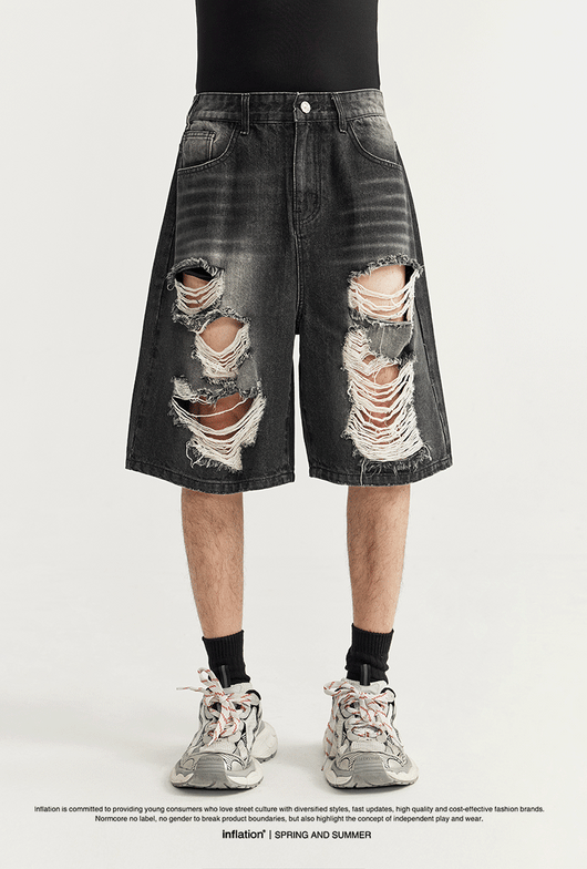 Shorts de Mezclilla Rotos Estilo Hip Hop Urbano - Image 26