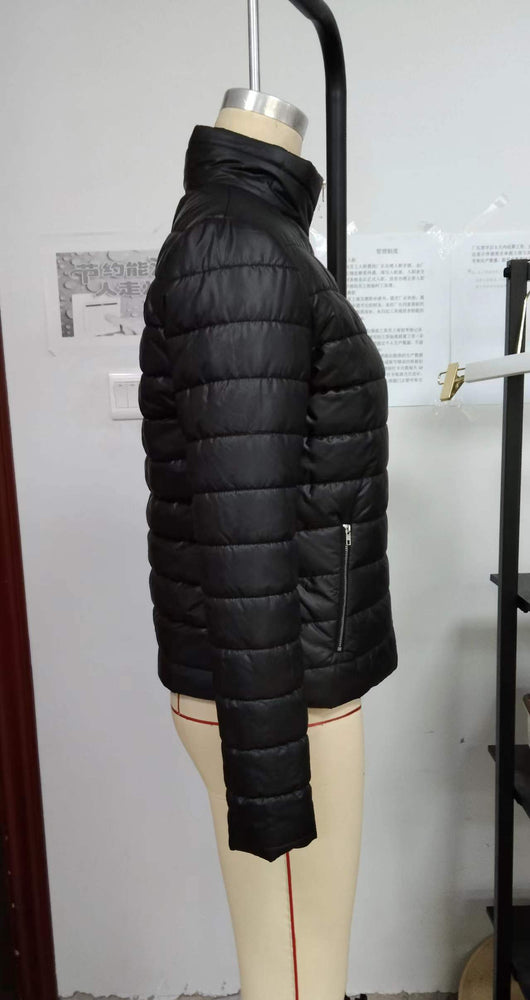 Chaqueta Casual de Cuello Alto en Algodón - Estilo Europeo y Americano para Mujer - Image 22