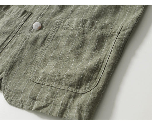 Traje Suelto de Ramio a Rayas Vintage para Primavera y Otoño - Image 33