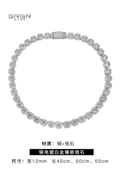 Collar de Oro Blanco 18K con Diamantes de Azúcar de Roca - Image 11