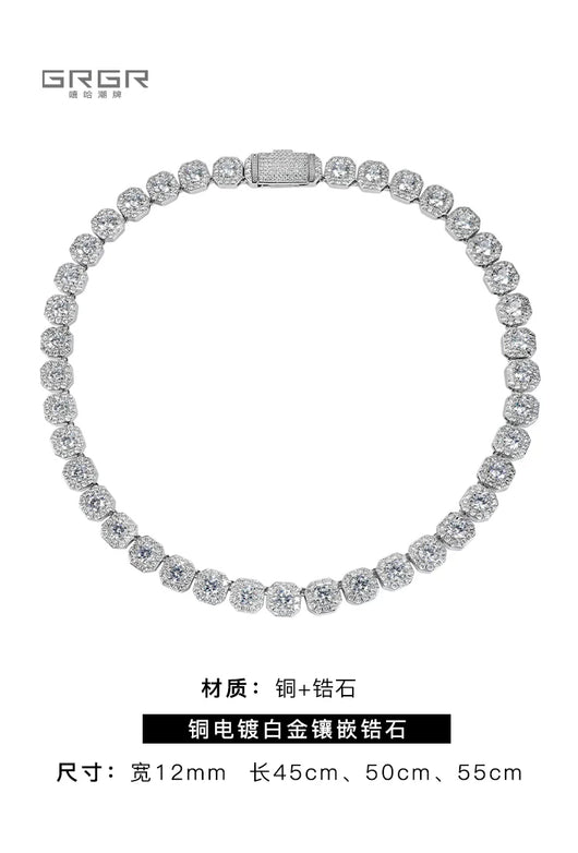 Collar de Oro Blanco 18K con Diamantes de Azúcar de Roca - Image 11