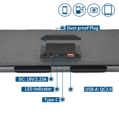 Panel Solar Portátil 40W Cargador Rápido Plegable con Múltiples Voltajes - Image 15