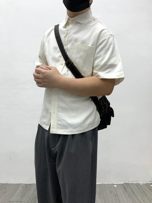Camisa Retro Japonesa de Lino y Algodón de Manga Corta con Dobladillo Plano - Image 55