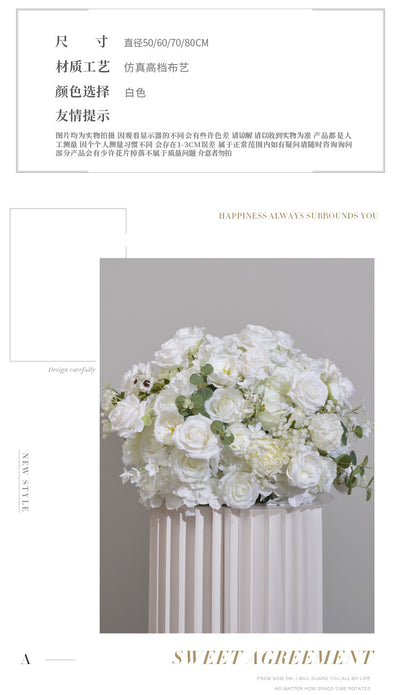 Bola Floral de Hortensias y Rosas para Decoración de Mesas de Boda - Image 26