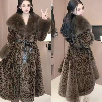 Abrigo Suelto de Terciopelo Dorado con Estampado de Leopardo - Image 9