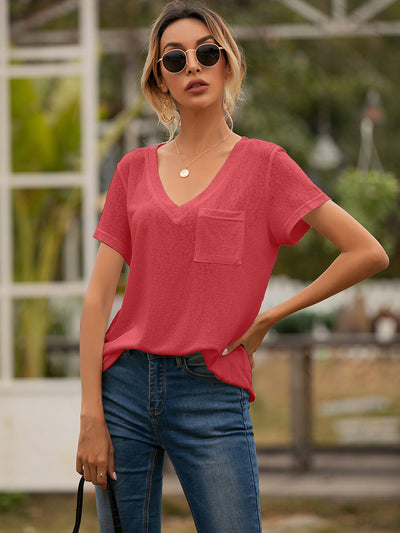 Blusa Casual Holgada con Escote en V y Bolsillos - Image 52