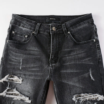 Pantalones Denim Slim Fit con Parches - Corte Moderno para Hombre - Image 12