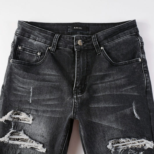 Pantalones Denim Slim Fit con Parches - Corte Moderno para Hombre - Image 12