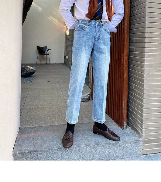 Jeans Slim Fit Estilo Retro Británico para Hombre - Image 91