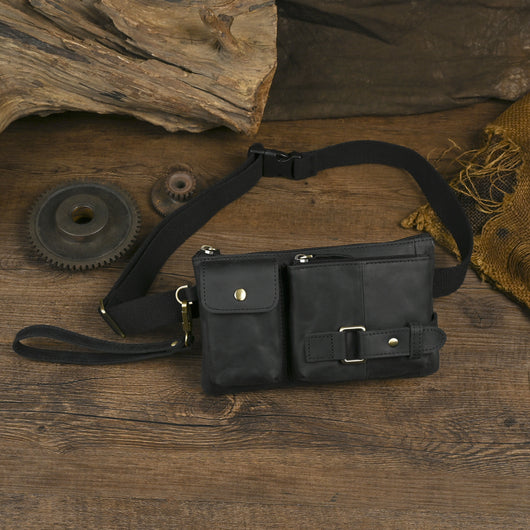 Bolsa de Pecho de Cuero Curtido al Vegetal para Hombre - Estilo Viajero - Image 24