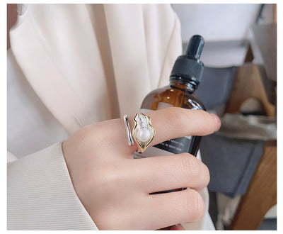 Anillo Ajustable de Perla Luxury con Detalles en Tonos Verdes - Image 12