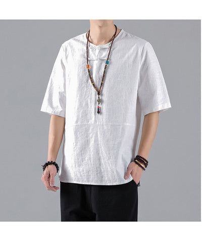 Camiseta Retro Jacquard Cuello Redondo para Hombre - Image 17