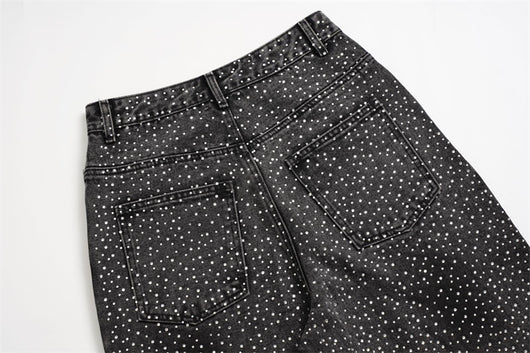 Pantalones Jeans Rectos Anchos con Detalles de Strass - Diseño Casual Moderno - Image 56