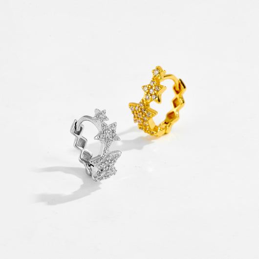 Aretes Estrella de Cinco Puntas en Plata 925 con Circón - Image 46