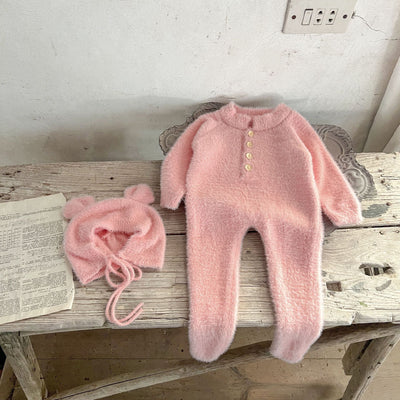 Pijama Enterizo Bebé Invierno Peluche Oso con Pies - Image 20