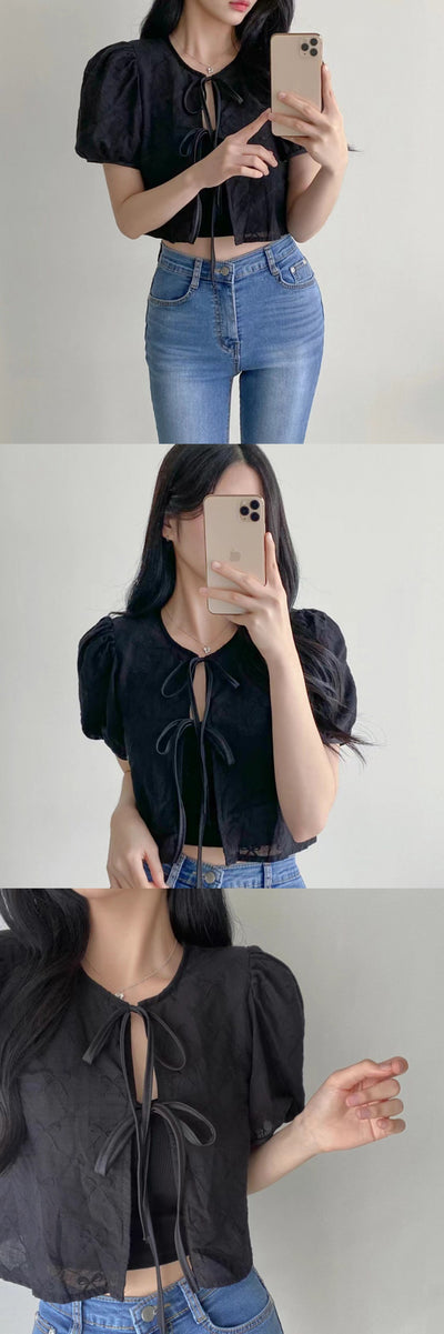Blusa Tejida con Cordones - Manga Corta Elegante - Image 22