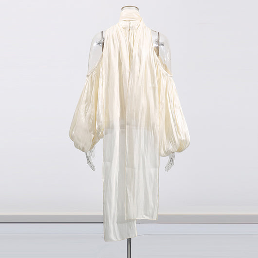 Blusa Elegante Francesa con Lazo, Hombros Descubiertos y Mangas Abullonadas - Image 9