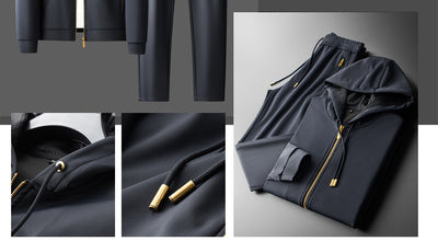 Suéter Casual de Dos Piezas con Cierre - Diseño Bicolor Acolchado - Image 9