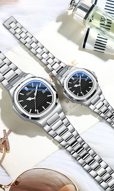 Reloj de Pareja Chenxi Acero Inoxidable Luminoso Resistente al Agua - Image 29