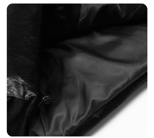 Abrigo de Invierno con Cuello Alto y Relleno Térmico en Cuero y Algodón - Image 22