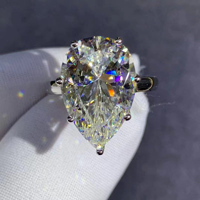 Anillo de Diamante Talla Gota en Circón Amarillo de Alto Carbono - Image 39