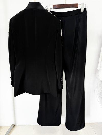 Traje Elegante con Blazer de Strass y Pantalón Dividido - Image 14