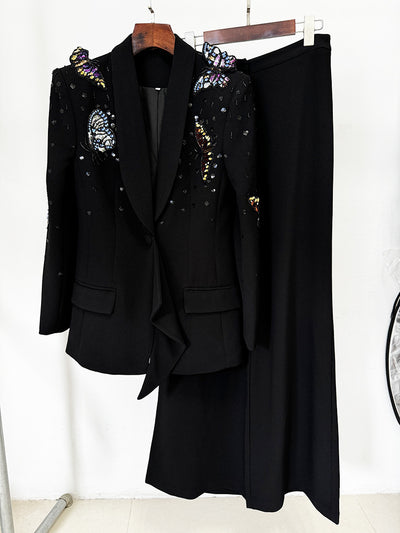 Conjunto de Traje con Mariposas 3D y Cristales Brillantes para Mujer - Image 11