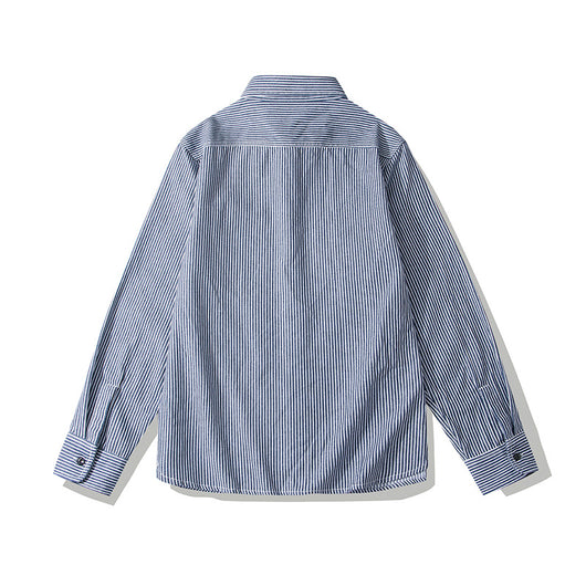 Camisa Retro de Rayas Verticales Manga Larga para Hombre - Image 26