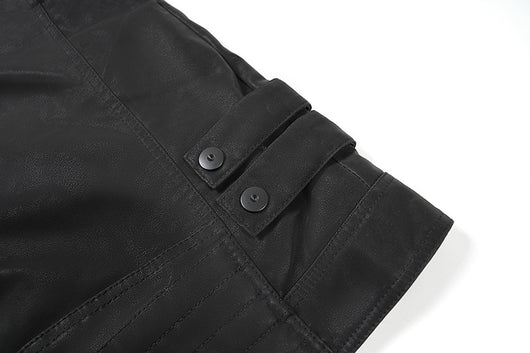 Chaqueta de Cuero PU con Cuello Mao para Hombre - Image 12