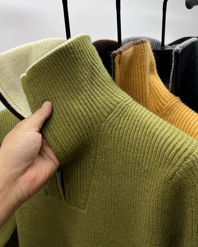 Suéter Abrigo Hombre Invierno Cuello Solapa Alto - Image 18