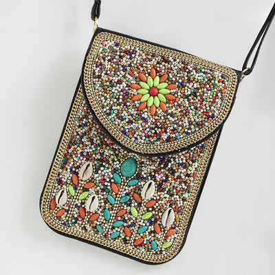 Bolsa Bohemia para Celular con Cuentas y Concha Marina - Image 45