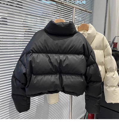 Chaqueta de Plumas de Pato Blanco con Cuello de Pie para Mujer - Image 28