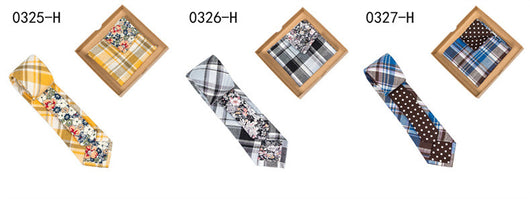 Corbata de Algodón con Estampado Floral y Pañuelo de Bolsillo - Image 38