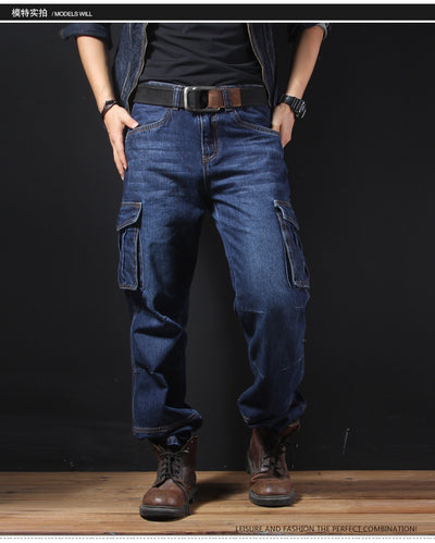 Pantalones Cargo Rectos Holgados Talla Grande para Hombre - Image 14