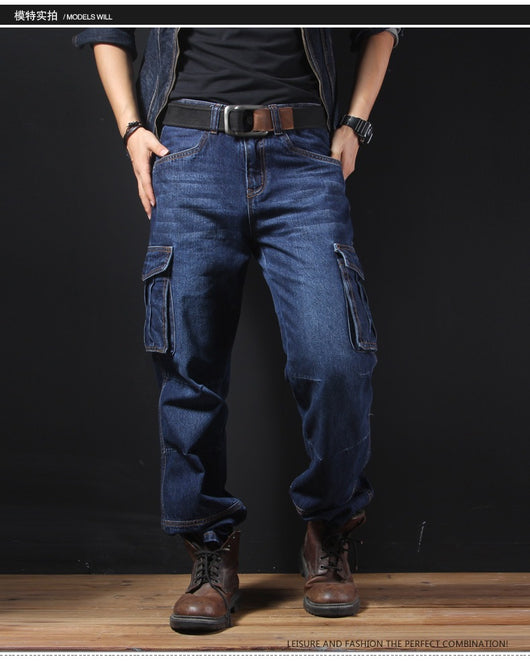 Pantalones Cargo Rectos Holgados Talla Grande para Hombre - Image 14