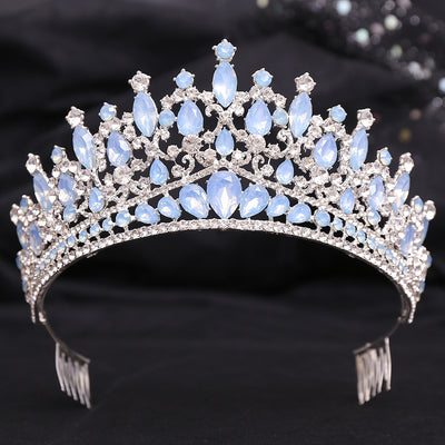 Corona Nupcial de Cristal Verde Brillante con Aleación y Incrustaciones - Image 35