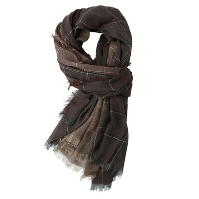 Bufanda Grande Cuadriculada Bicolor con Borlas para Invierno - Image 10