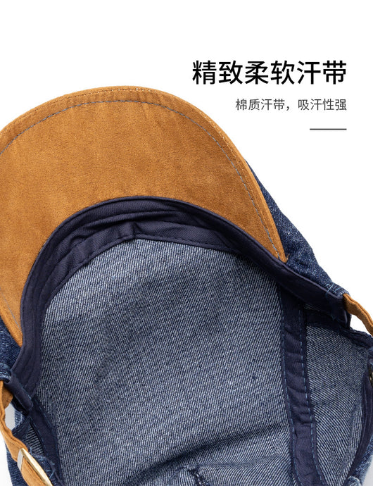 Boina Denim Desteñida para Hombre con Contraste de Colores - Image 10