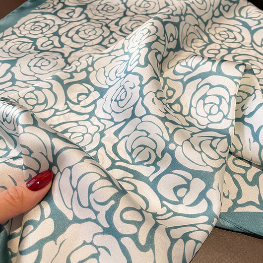 Pañuelo de Seda Estampado Versátil - Banda Decorativa para Cabello y Accesorios - Image 36