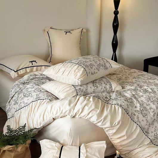 Juego de Cama Vintage Francés Térmico de 4 Piezas con Encaje - Image 12