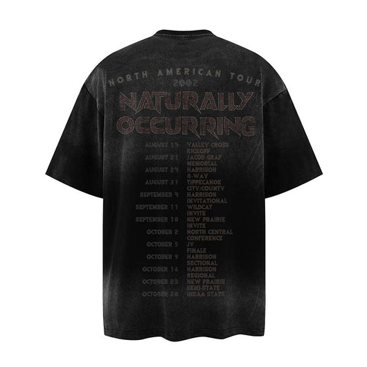 Camiseta Retro Vintage Estampado Degradado con Letras Desgastadas para Hombre - Image 24