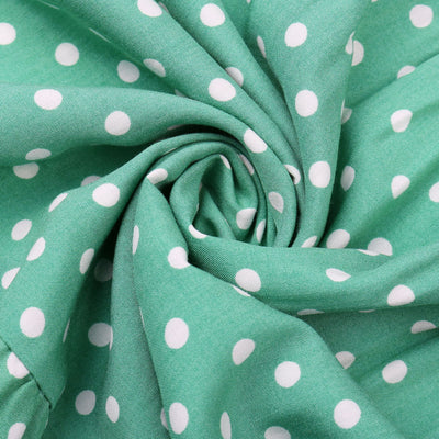 Vestido de Verano Lunares Verde Chifón Europeo - Image 44