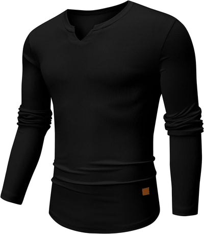 Camiseta Manga Larga Hombre Otoño Invierno - Diseño Sólido Casual - Image 28
